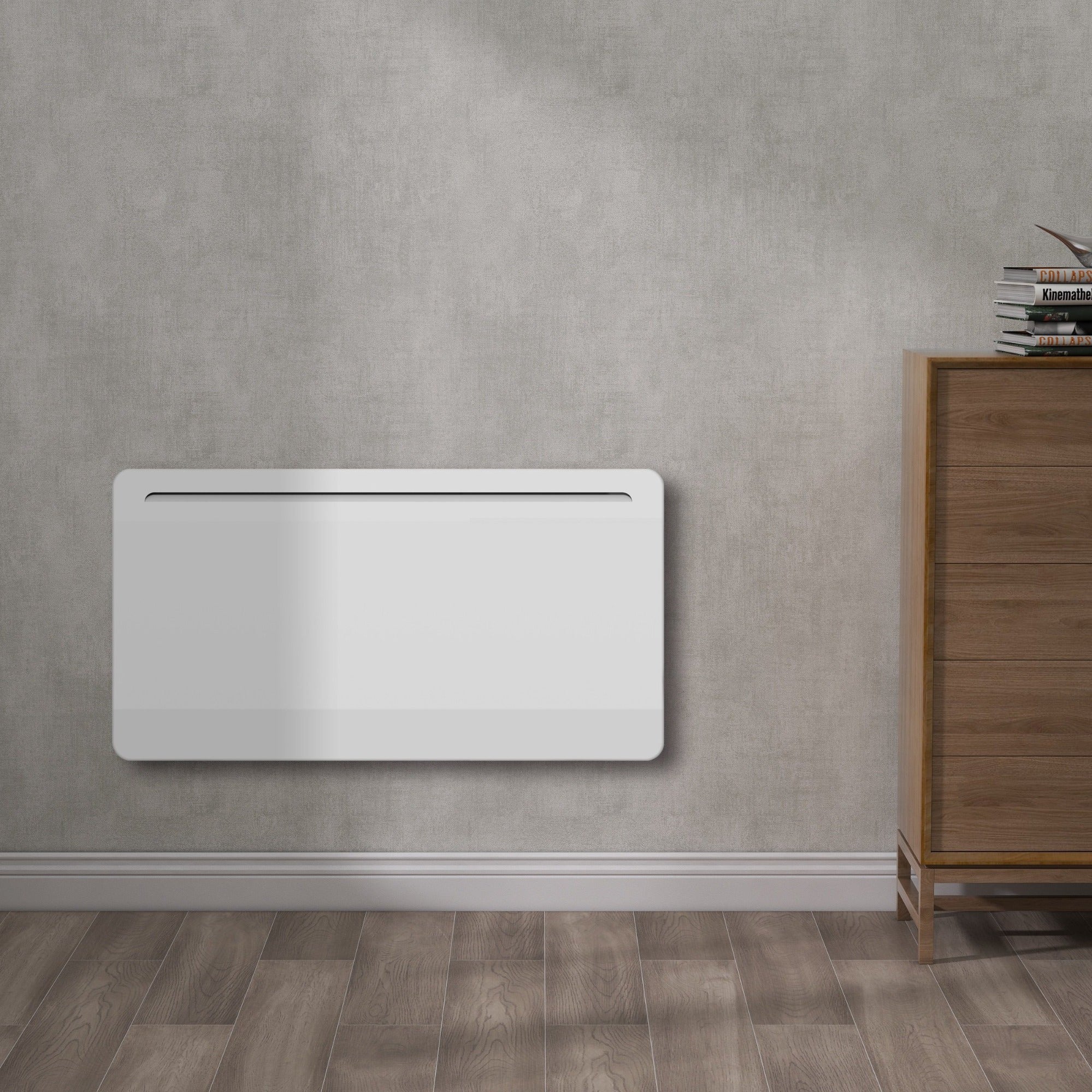 Cloud / Nube elektrische paneelradiator met geïntegreerd bedieningspaneel (wit) 1000 Watt, 600 x 550 mm Cloud / Nube elektrische paneelradiator met geïntegreerd bedieningspaneel (wit) 1000 Watt, 600 x 550 mm