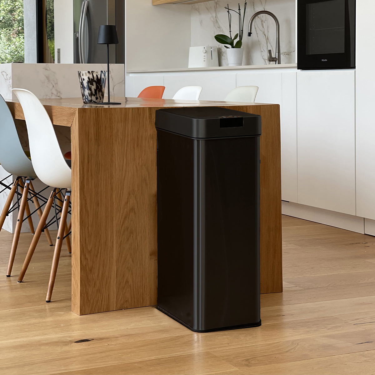 Poubelle de cuisine automatique silverlake argent acier inoxydable 90l Poubelle de cuisine automatique silverlake argent acier inoxydable 90l