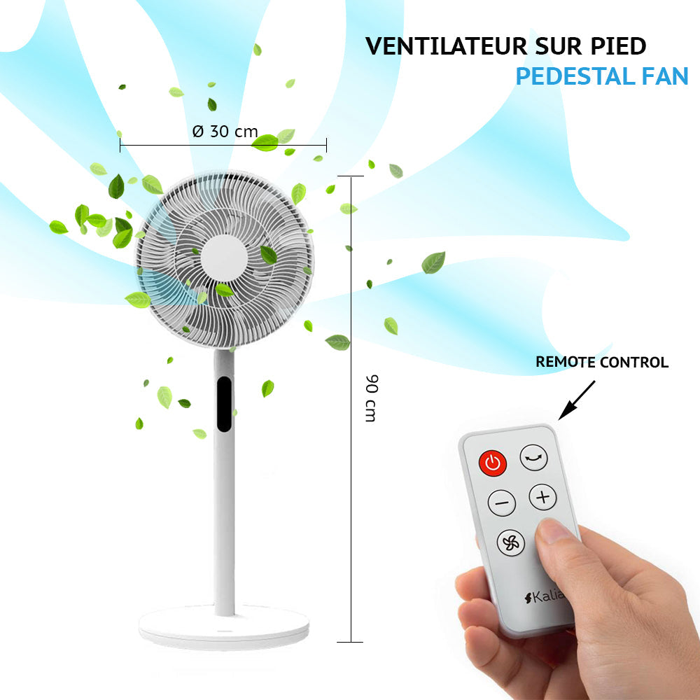 Ventilateur Sur Pied Oscillant Portable Avec Télécommande