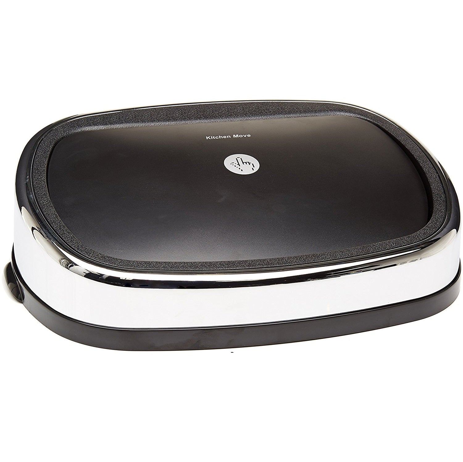 Couvercle pour poubelle push rectangulaire modèle CITY Chrome et noir Ouverture par simple pression - REDDECO.com