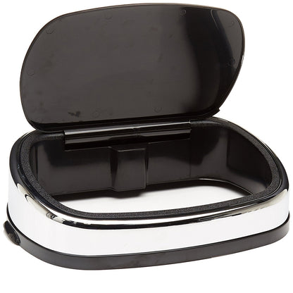 Couvercle pour poubelle push rectangulaire modèle CITY Chrome et noir Ouverture par simple pression - REDDECO.com