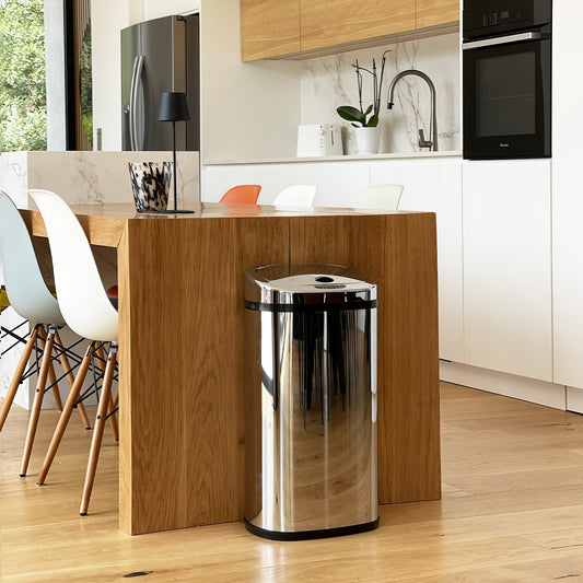 Automatic kitchen bin 42L LARGO in stainless steel with strapping