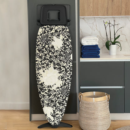 TIFFANY Designer-Bügelbrett faltbar aus Aluminium 130x47 H93cm hochwertig mit Bügeleisenablage und Dampfstationablage