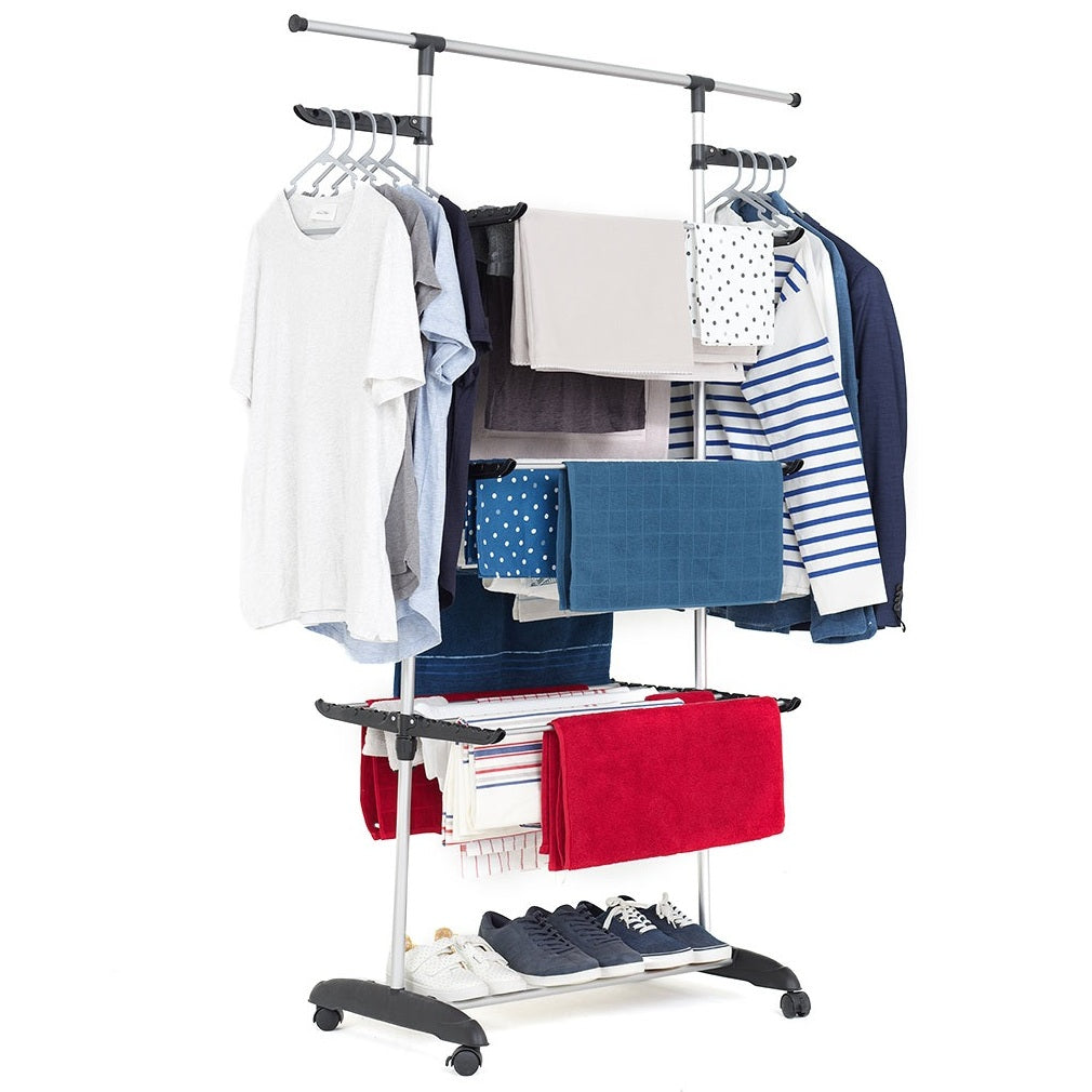 18M ULTIMA Multifunction clothes airer 3 levels Black and stainless steel