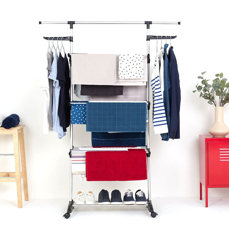 25M ULTIMA multifunction drying rack 3 levels Black and stainless steel ...