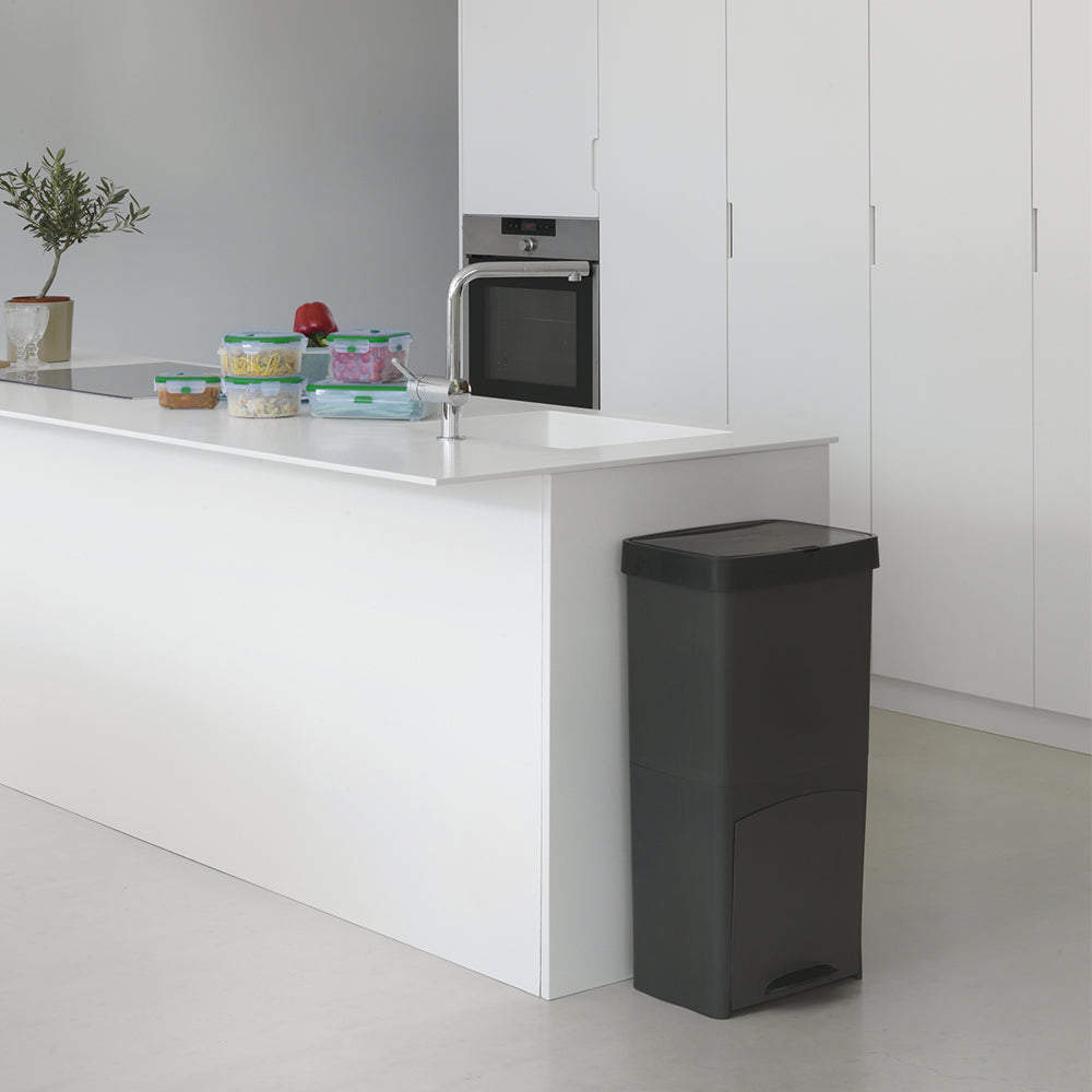 1 pièce poubelle de cuisine encastrable, 2 x 15 L, Poubelles de 1 pièce poubelle de cuisine encastrable, 2 x 15 L, Poubelles de