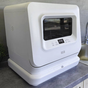 WASH CLEAN leiser kompakter Mini-Geschirrspüler 3 Maßgedecke mit Wassertank und LED-Bildschirm